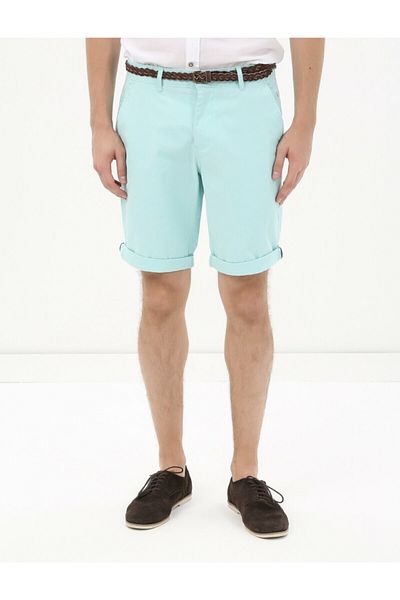 Koton Men's Light Green Classic Cut Shorts