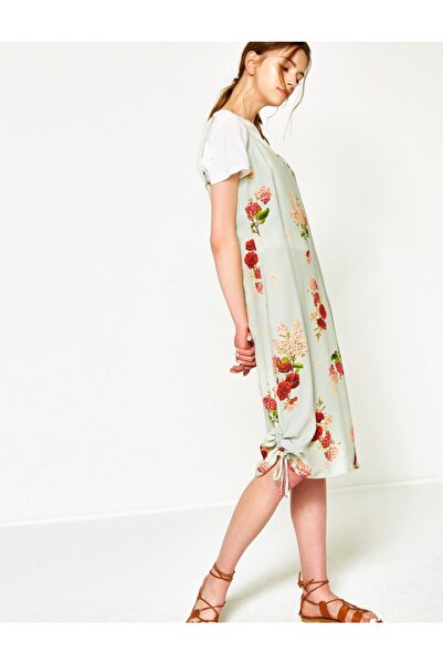 Koton Γυναικείο φόρεμα με πράσινο σχέδιο 7YAK88796PW