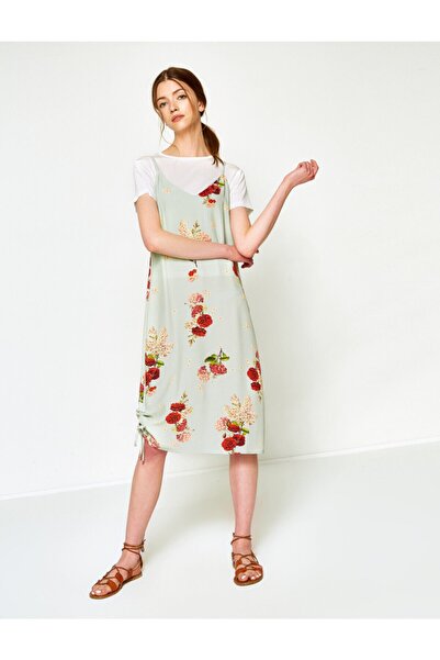 Koton Γυναικείο φόρεμα με πράσινο σχέδιο 7YAK88796PW