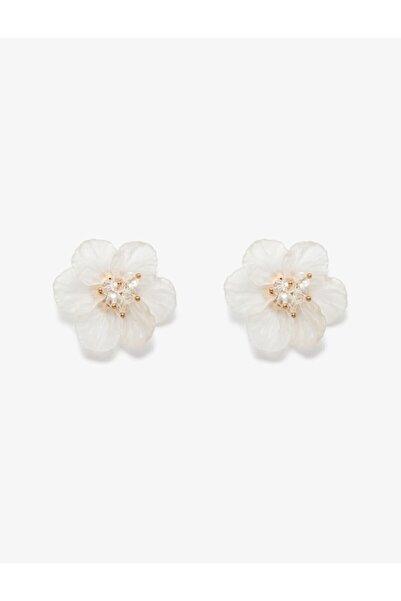 Koton Crystal Embellished Flower Earrings