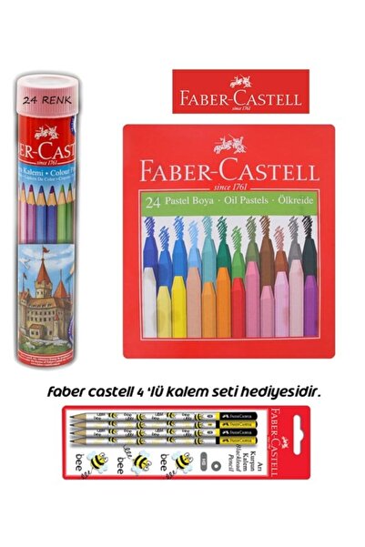 Faber Castell 2'li Boyama Seti (12 'li Tüp Kuru Boya + 24'lü Pastel Boya + Ka...