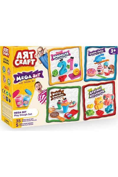 Fillikutum Artcraft Mega Dough Set 35 Pieces Mold 5 Play Dough