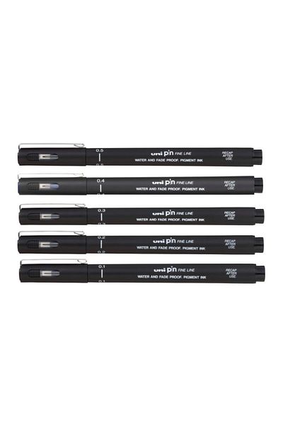 Uni -ball Pin Technical Drawing Pen Black Set