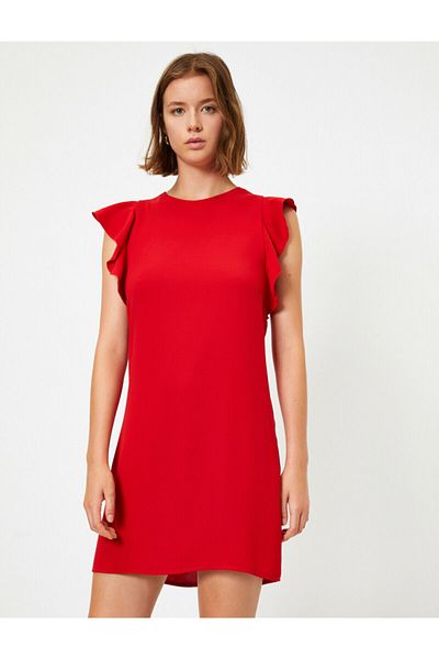 Koton Women's Red Ruffle Detailed Dress