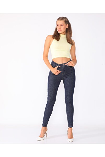 Darkly Jeans Kadın Koyu Mavi Super Skinny Fit Jean Pantolon