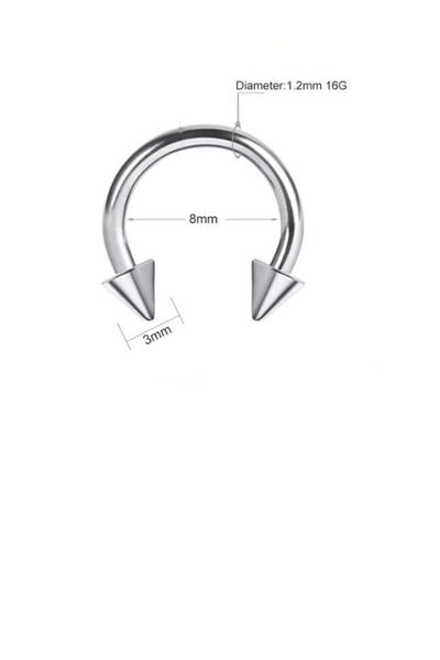 Vilma Aksesuar Surgical Steel Piercing Ear-lip-cartilage-tragus 8mm