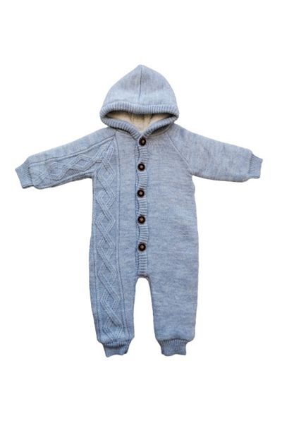 Puppis Baby Baby Boy Blue Hooded Welsoft Knitwear Jumpsuit