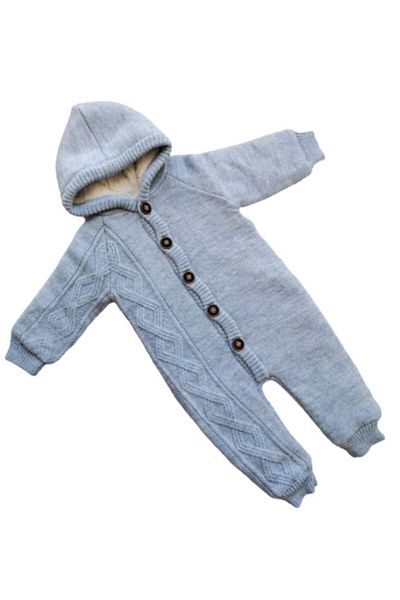 Puppis Baby Baby Boy Blue Hooded Welsoft Knitwear Jumpsuit