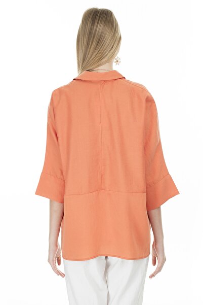 Patiskha Kadın Turuncu Oversize Gömlek