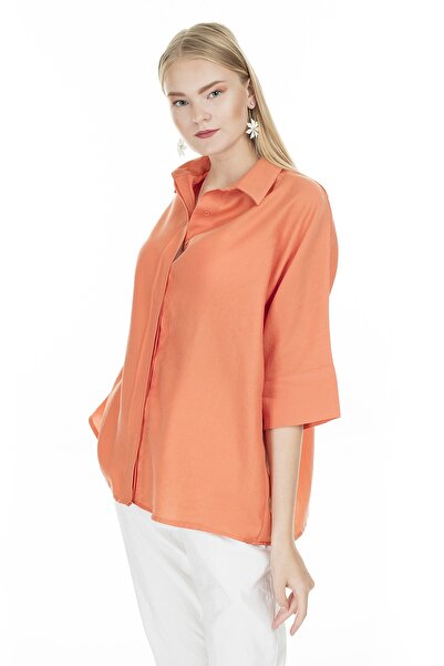 Patiskha Kadın Turuncu Oversize Gömlek