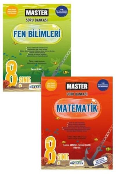 Okyanus Yayınları 8.sınıf Master Matematik  Fen Bilimleri Soru Bankası Seti