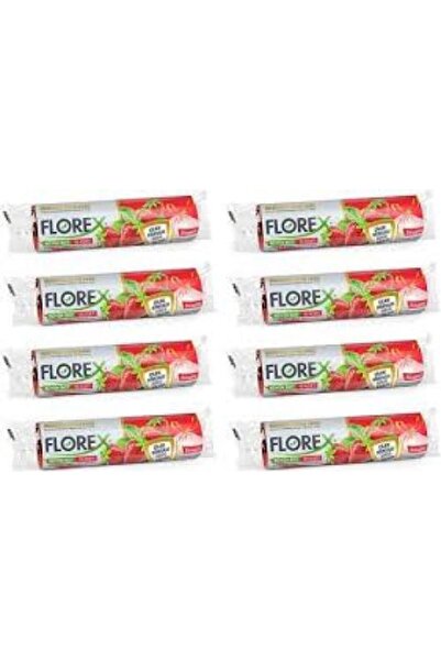 Florex Büzgülü Çöp Torbası Büyük Boy Çilek Kokulu 8 Paket