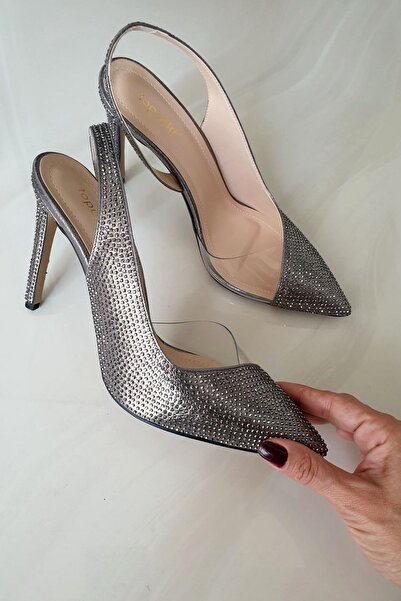 Topukla Footwear 036 4169 Arka Açık Taşlı Sitiletto