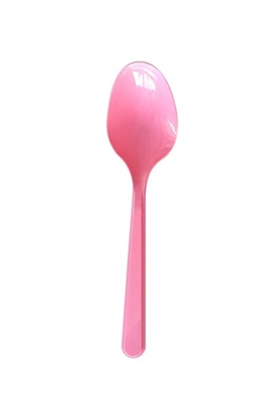 14Süs Pembe Kullan At Plastik Kaşık 25 Adet