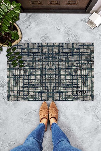 Evsebu Black Square Decorative Door Mat