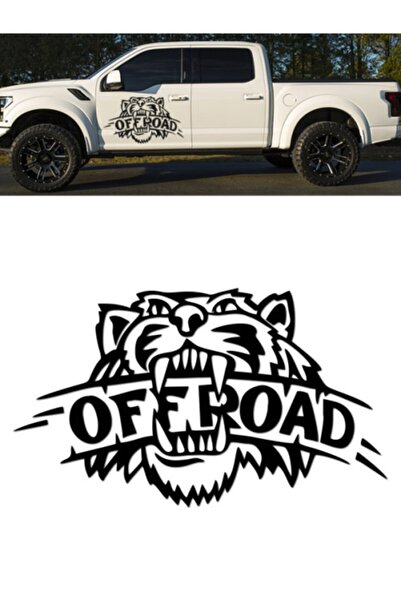 Melek Pazarı 20 X 12 Cm Siyah Renk, Off Road Kaplan Oto Sticker, Araba Sticker
