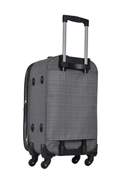 Best Gri Büyük Orta Ve Kabin Boy Üçlü Kumaş Valiz Set 1061