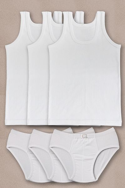 ali altun PRENS çamaşırları Boy's White 3-Pack Athlete Panties Set 1250p3