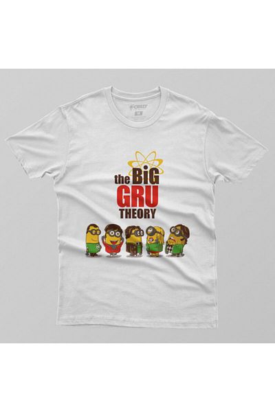 Crazy تي شيرت رجالي من Minion The Big Gru Theory