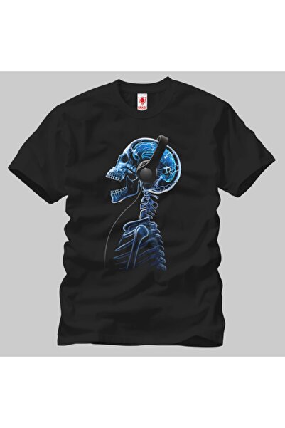 Crazy Чоловічий футболка - з малюнком черепа і навушниками