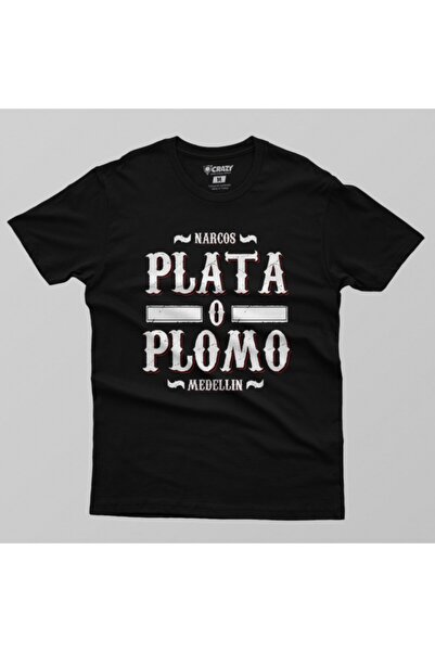 Crazy Men's Narcos Escobar Plata A Plomo Medellin T-shirt