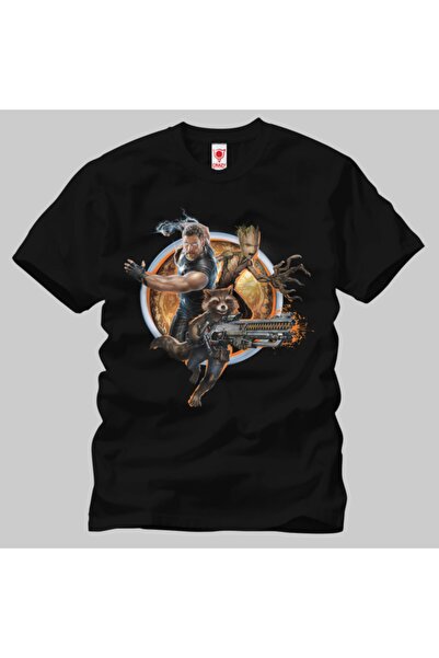 Crazy Чоловіча чорна футболка Avengers Infinity War Thor Groot Rocket