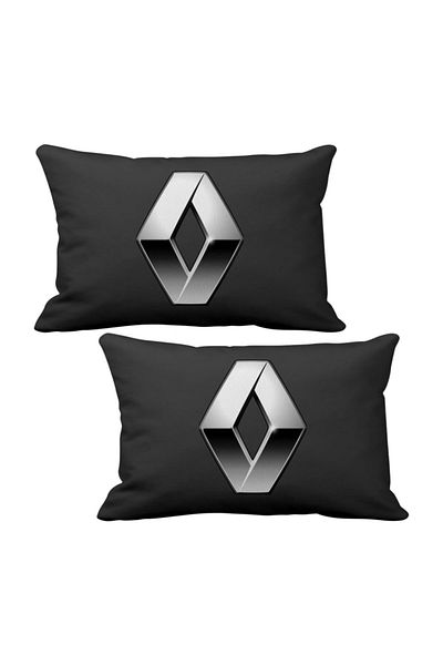 ASR Reanult Reno Logo 2 Piece Luxury Car Neck Pillow Black And Wooden Logo Keychain