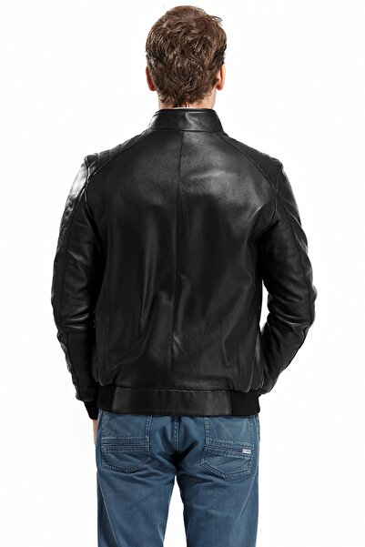 Deriza Men's Foman Black Leather Jacket 2631