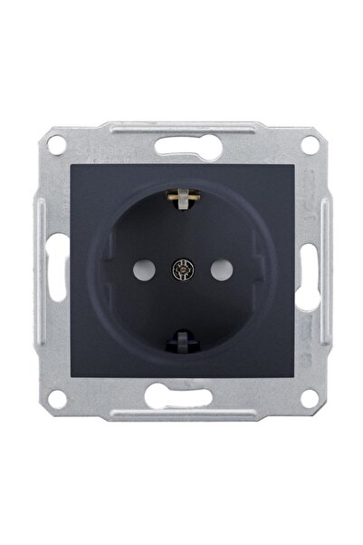 Schneider Electric Schneider Sedna Grafit Topraklı Priz Çocuk Korumalı
