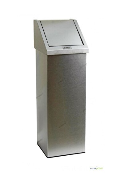 Arı Metal Kare Yaylı Kapaklı Paslanmaz Çöp Kovası 54 Kare Yaylı Kapaklı