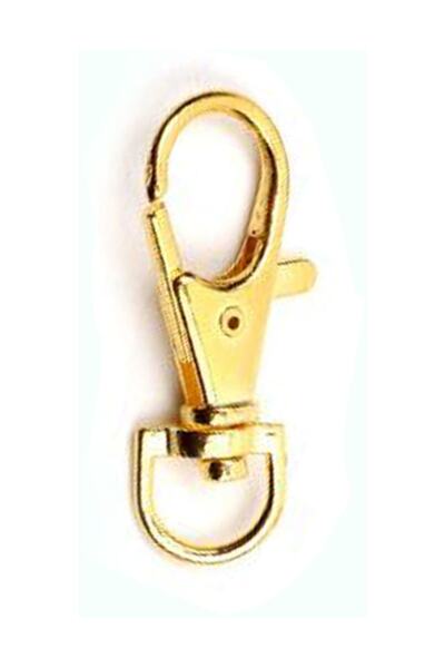 TT Tahtakale Toptancıları مشبك سلسلة المفاتيح جراد البحر خطاف دوار 3.5 سم. (25 قطعة) ذهبي