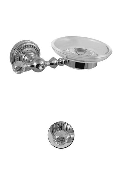 Maya Style Chrome Mounted Soap Dish Glass Brass