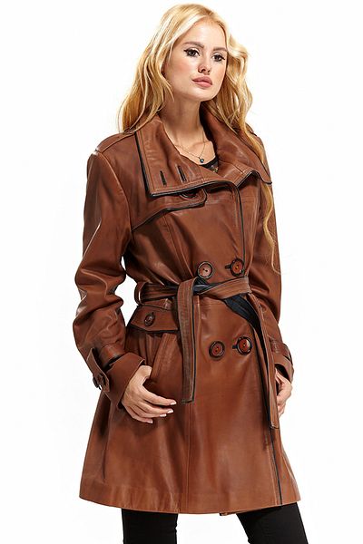 Deriza Women's Selena Tan Leather Jacket 2614