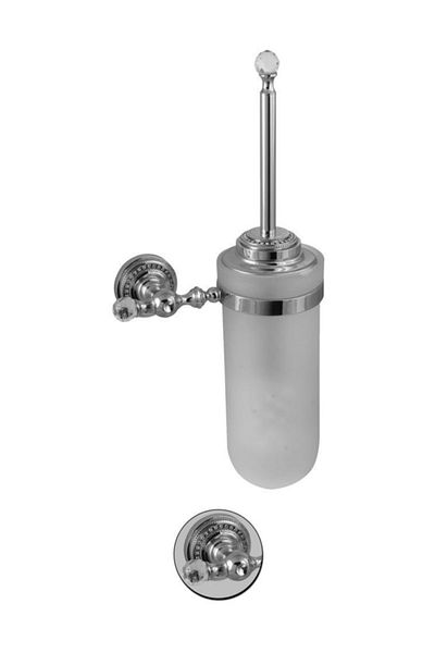 Maya Style Chrome Mounted Toilet Brush Glass 100% Brass