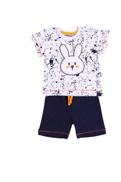 Miniworld Baby Boy 6-24 Months Rabbit Motif Combed Cotton Shorts Set