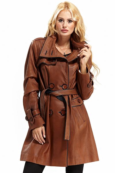 Deriza Women's Selena Tan Leather Jacket 2614