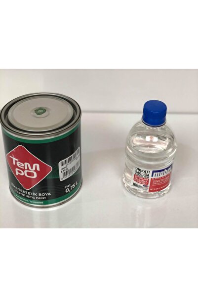 Tempo Lüks Sentetik Yağlı Boya Beyaz 0,75 lt ve 320 ml Sentetik Tiner