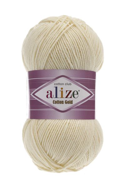 Alize 5 τεμάχια βαμβακερό χρυσό πλεκτό νήμα νήματος Κωδικός χρώματος 01 Κρέμα