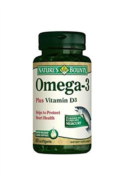 Nature's Bounty أوميجا 3 بلس فيتامين د3 - 60 كبسولة ناعمة