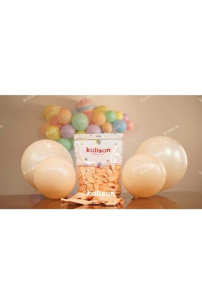 Kalisan Meri Party 100 Pieces Salmon Color Macaron Μπαλόνι και αλυσίδα
