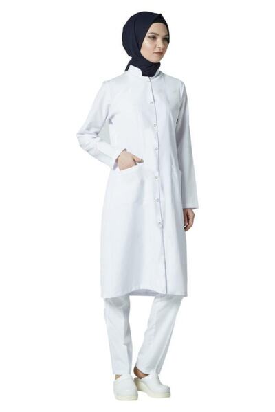 VEHBİ Tesettür Uzun Boy Doktor Önlüğü Öğretmen Önlüğü Hemşire Önlük Kadın Uzun Önlük
