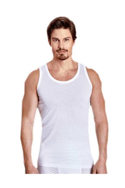 Berrak Men's Cotton Classic White Undershirt, 4-pack