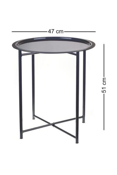 HASTUNÇ Katlanabilir Metal Sehpa ve 2'li Sandalye Takımı
