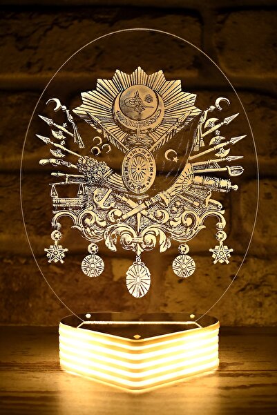 Hediye Kovanı مصباح ديكور ثلاثي الأبعاد على شكل حرف توجرة عثماني