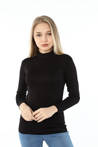 DISENTIS MODEST Half Turtleneck Long Sleeve Viscose Black Body
