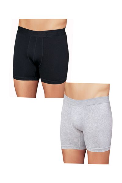 Şahinler Ανδρικά Boxers - Γκρι και Μαύρο, Lycra, 6 τμχ E031