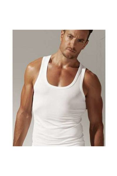 Tutku Cotton Combed White Men's Undershirt (classic) Double