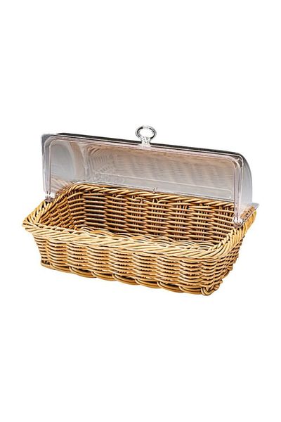 Zicco Polycarbonate Rolltop Bread Basket with Lid, Fan 44x29 Cm