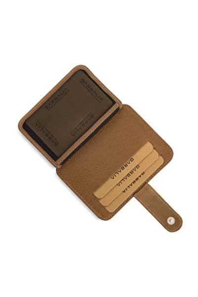 Garbalia Shelby Genuine Leather Khaki Green Card Holder Wallet