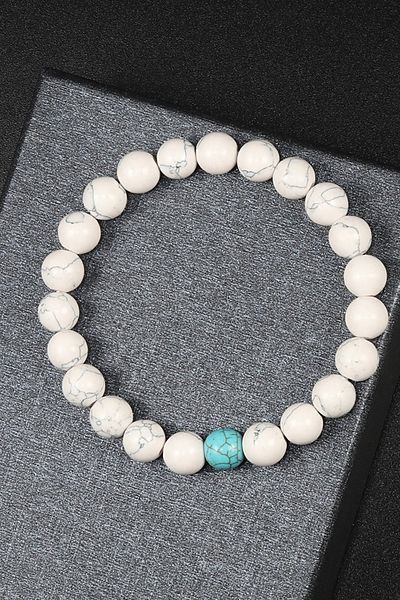 Kusakli Turquoise Stone White Howlite Natural Stone Women's Bracelet